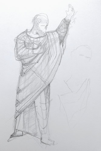 pencil drawing of St Patrick
